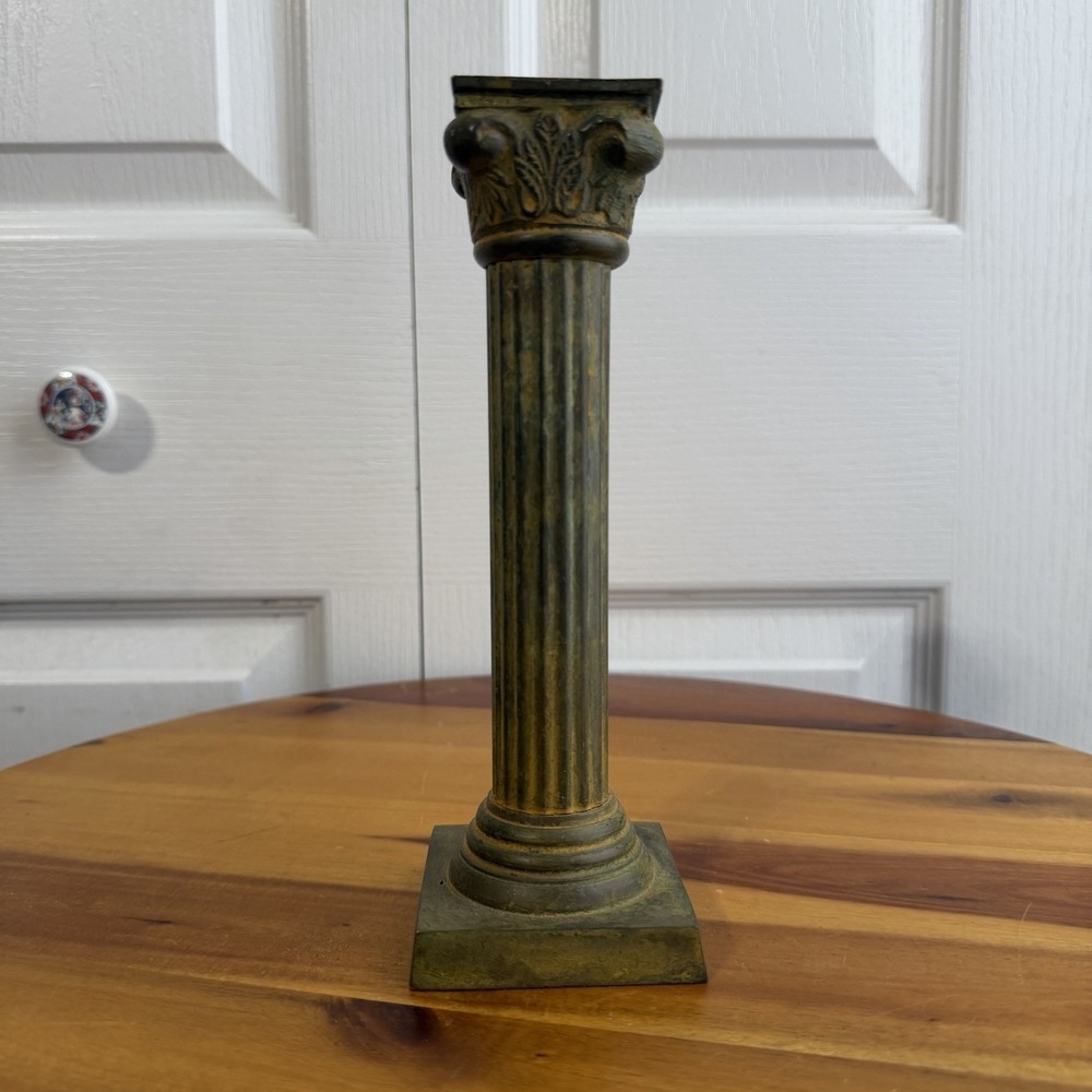 Vintage Greek Neoclassical Corinthian Column Candle Stick Holder